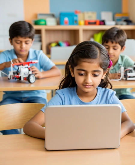 Student using silver laptop