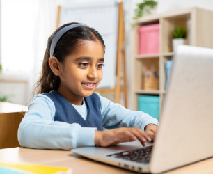 Girl using her laptop