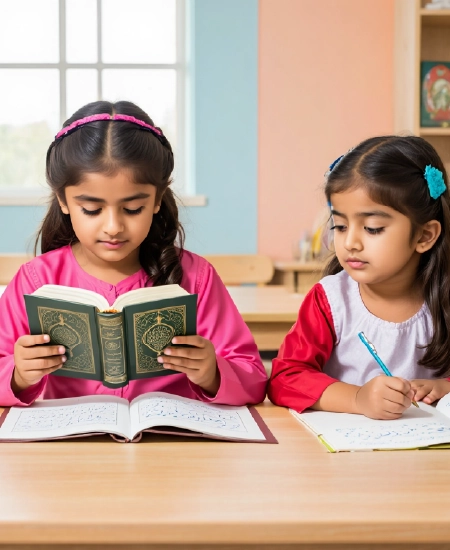 Girls reading Holy Quran